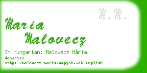 maria malovecz business card